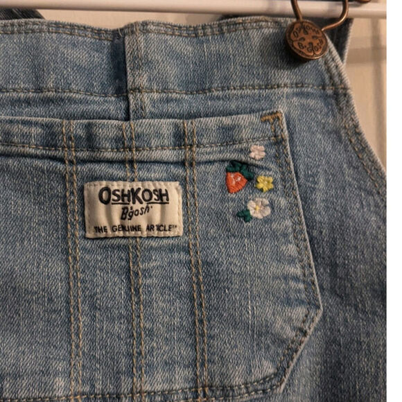 Oshkosh B'gosh Strawberry Embroidered Overalls, 3T - Picture 5 of 12